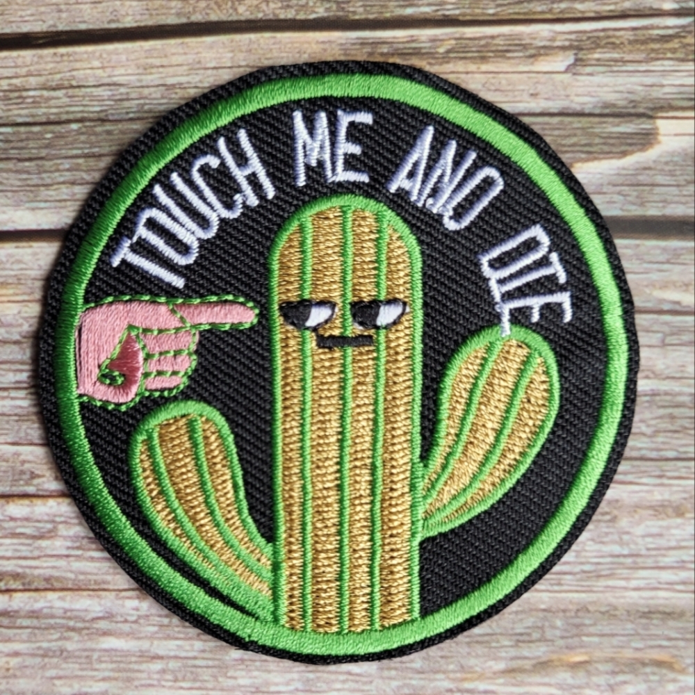 Touch Me and Die Vintage Y2k Embroidered Iron on Patch